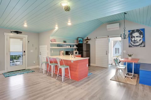 Above garage apartment kitchen bath entry view