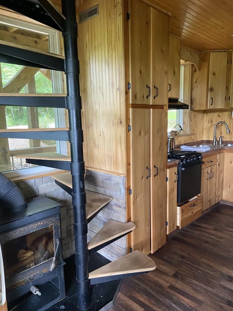 Treehouse Stove and Stair case