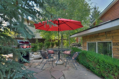 Private outdoor seating with BBQ Grill