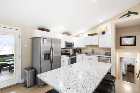 Enjoy the counter space and seating at the island