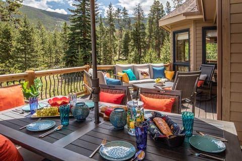 Backyard deck on golf course