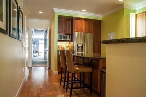 Kitchen connects to Master bedroom just beyond.