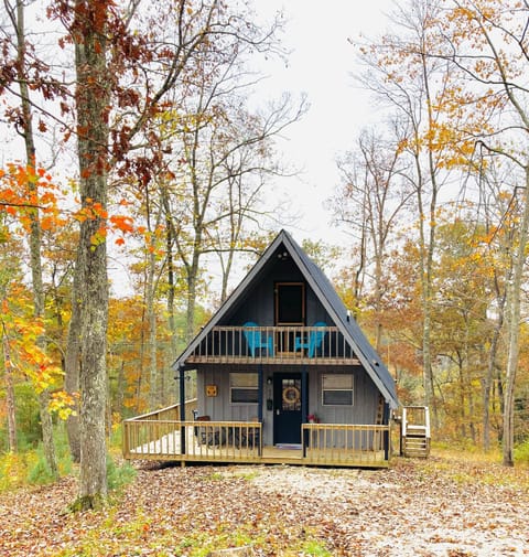 Front of the cabin during  fall colors 