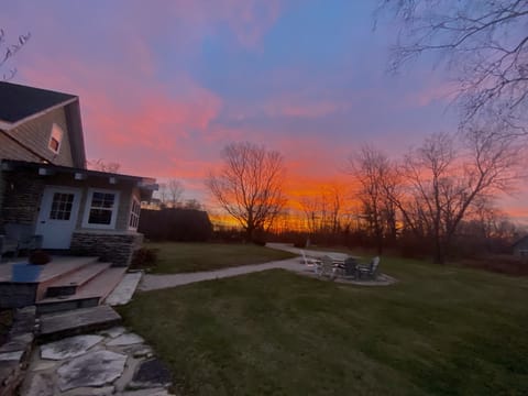 Enjoy a stunning Door County sunrise or sunset from the sunroom!