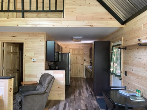 View into the kitchen from the living room area