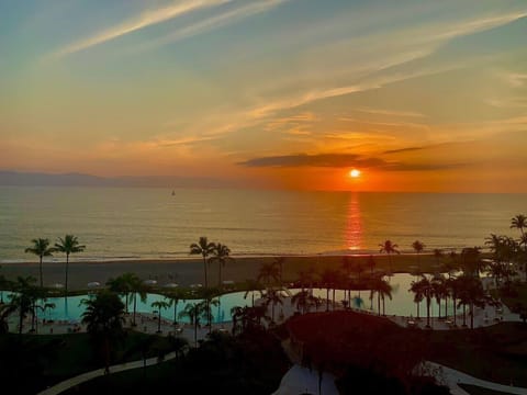 Gorgeous sunsets from our lovely terrace.