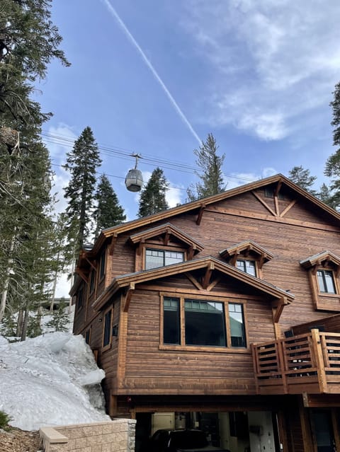 Gondola glides over the rooftop