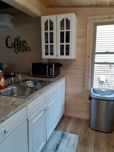 New counter top, sink, microwave. 