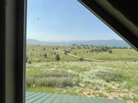 View from the loft half bath (toilet and sink)
