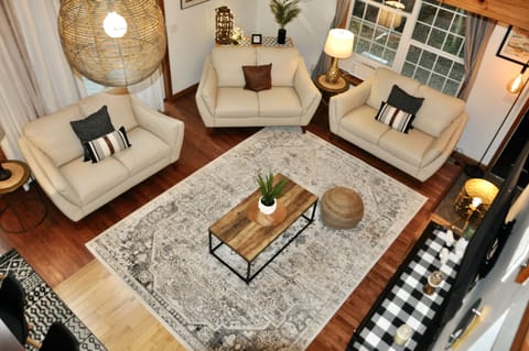 View from loft of living room and dining room (Great room space)