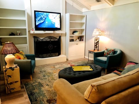 Family Room with Fireplace and views of Golf course