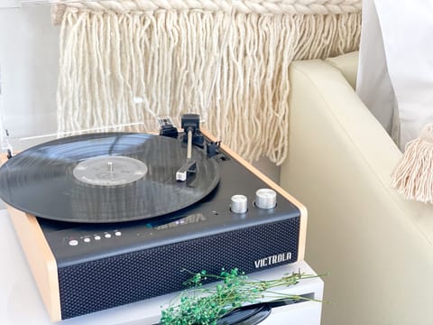 Enjoy some of our Grandparents vinyl records, or bluetooth your phone into it.