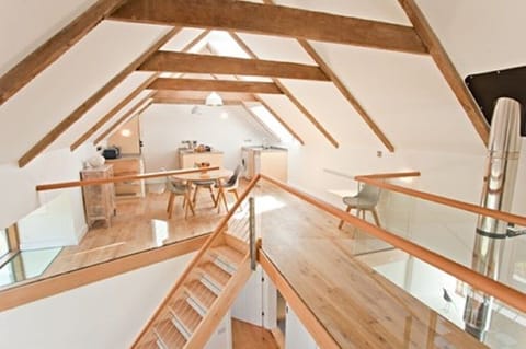 Kitchen, dining and glass walkway (upstairs)