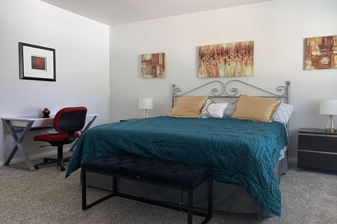 Master bedroom with walk-in bathroom and LARGE walk-in closet. 