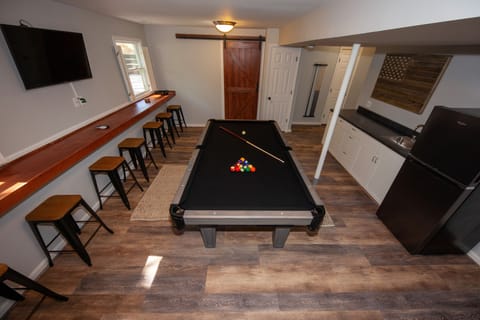 Basement pool table room