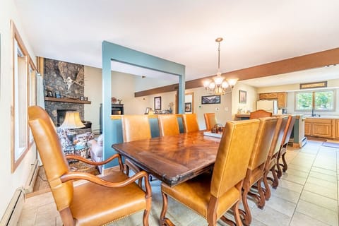 Large dining table with seating for ten.