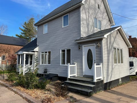 Parking -both the front of the house and the side. Plowed as needed in winter.