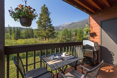 Outdoor Patio with Grill & Market Lights