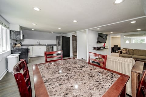 Open concept dining area and kitchen.