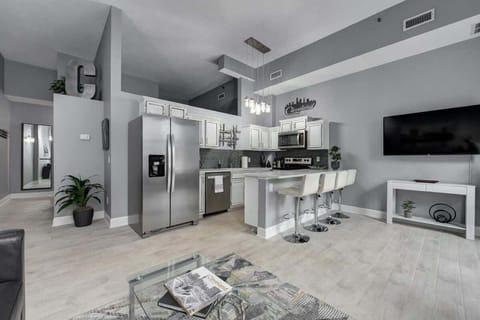 The modern, fully stocked kitchen has everything you need to cook with ease. With top-of-the-line appliances, plenty of counter space, and all the essentials, it's perfect for preparing everything from quick meals to gourmet dishes during your stay.