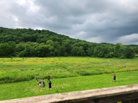 Bring a ball to toss around with your friends!
