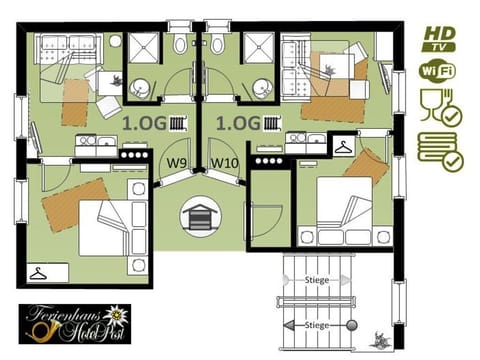 Holiday apartment W 9/1 bedroom / shower / toilet - Holiday House Hotel Post Apartment in Carinthia, Austria