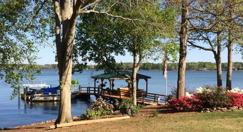 Spring photo our beautiful deep water dock and views of LKN main channel
