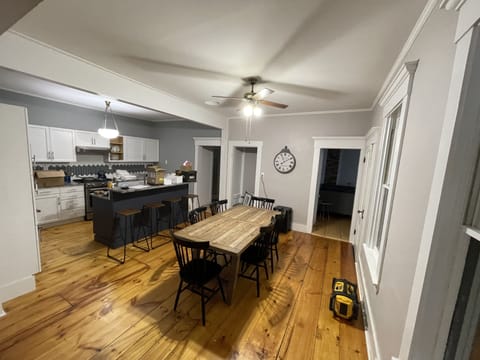 Open kitchen and dining area