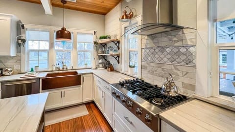 Modern appliances and generous prep space for group cooking