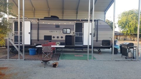 outdoor BBQ and firepit