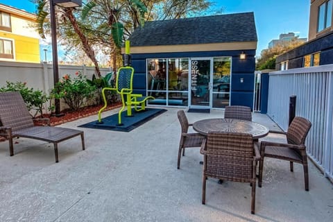 Sip morning coffee on the patio with fresh air.