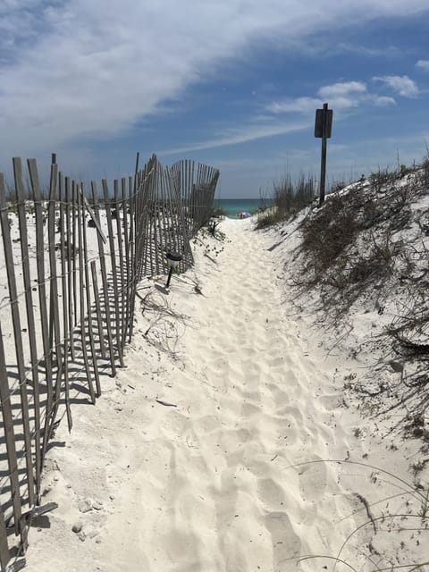Private path to the beach only 10 steps from patio 