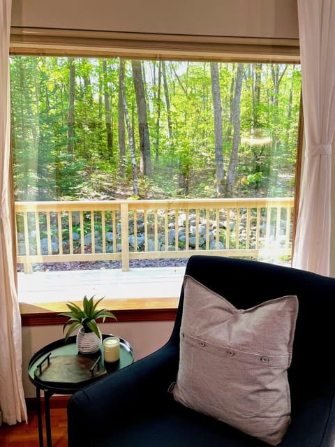 Main Cottage panoramic window view from living room main cottage