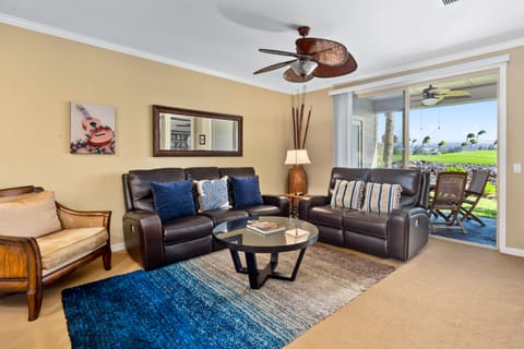 Living room with sliding doors to lanai