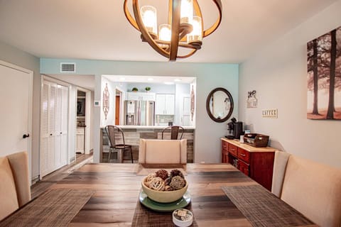 Formal dining & informal island seating for two!