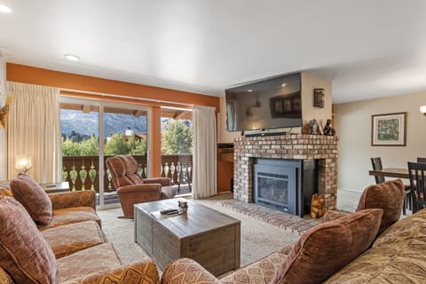 Woodburning stove with large TV