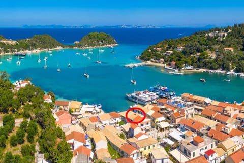 Aerial view of Lakka showing location of Flora Maisonettes 2