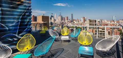 Soak up skyline sunsets from this chic rooftop terrace.