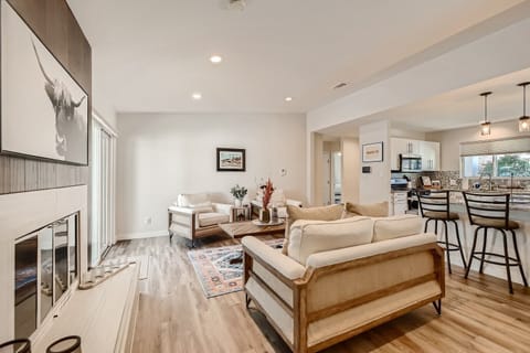 Comfortable sitting room off the kitchen with access to the back porch.
