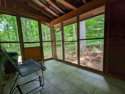 Screened in back porch off of living room