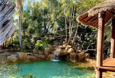 Pool Entrance and Bamboo Palapa