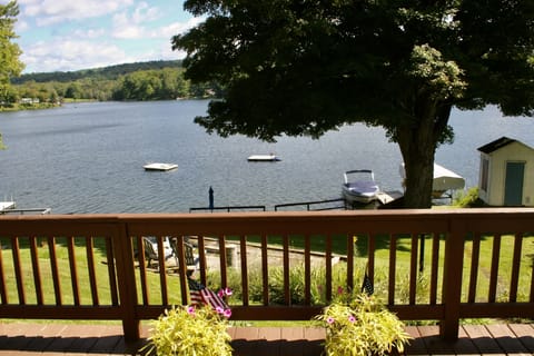 View from the back porch of the beautiful lake