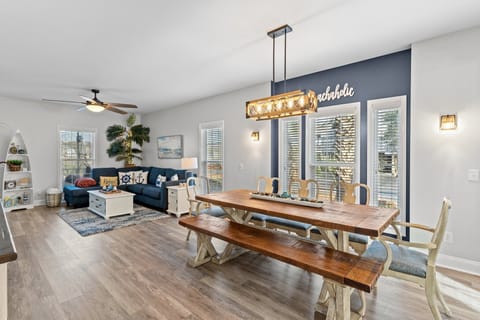 Hand made farm style table for families to spend time gathering and eating 