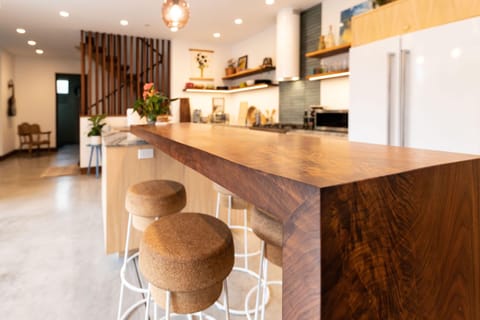 Table, fridge, kitchen wear, sink, open space