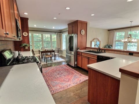 Spacious open kitchen. Fully stocked to make amazing meals.