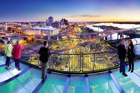 The view from the Bass Pro Pyramid down the street