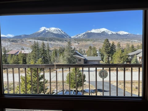 View of Buffalo Mountain from living room, on a blue bird day. 