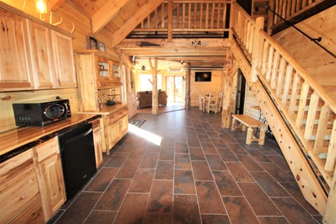kitchen and dining area 
