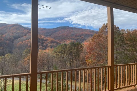 Stunning Mountain View from the back covered deck