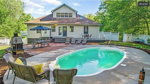 Back view with our Private Pool. One firepit and Gas Grill out here.